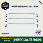 Heavy Duty Adjustable Trailer & Ute Cover Support Bars — 3.75 ft to 6 ft — Set of 3