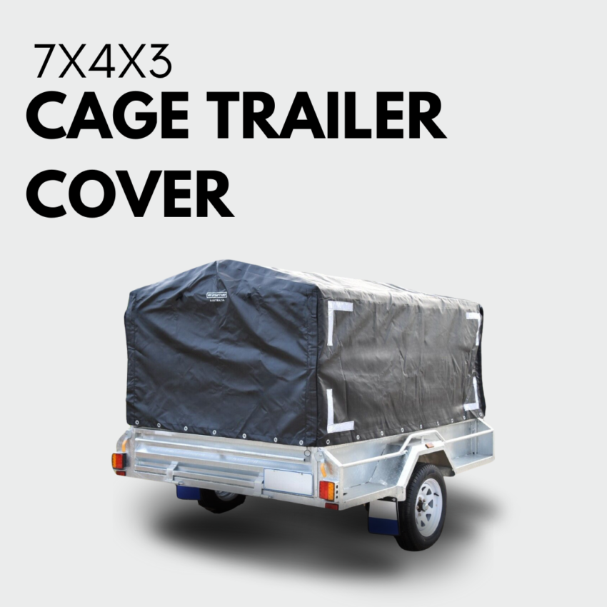 Rugged 7x4x3 Canopy Trailer Cover + Support Bar Structure - Premium Bundle