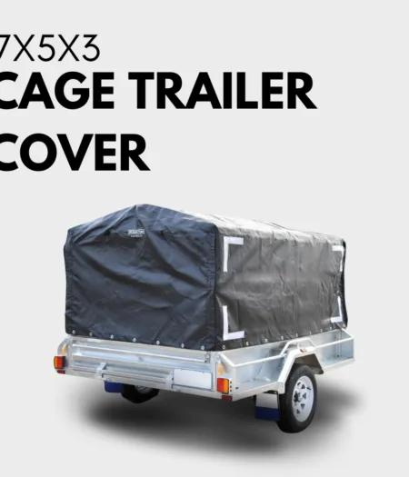 Rugged 7x5x3 Canopy Trailer Cover + Support Bar Structure - Premium Bundle
