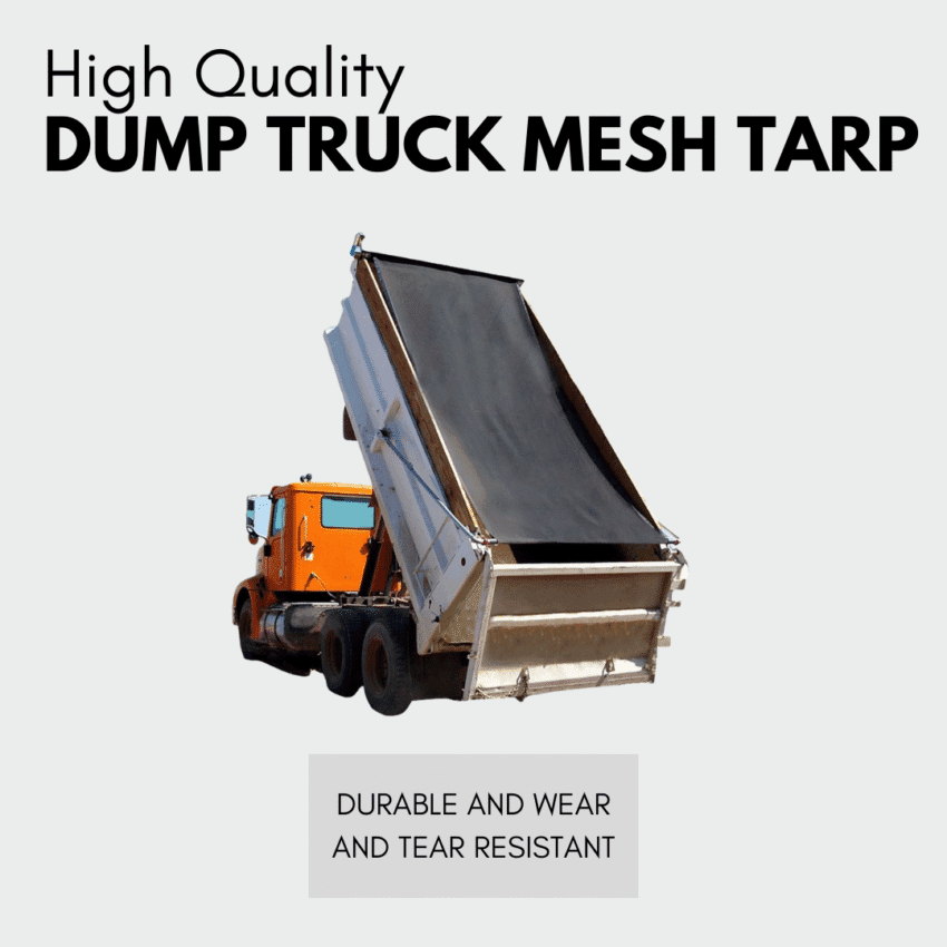 Heavy Duty Dump Truck Tarp Mesh - PVC Pocket Trailer Shade - 8x16