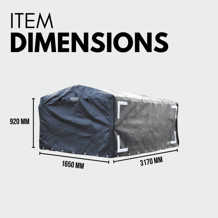 Rugged 10x5x3 Canopy Trailer Cover + Support Bar Structure - Premium Bundle