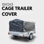 Rugged 10x5x3 Canopy Trailer Cover + Support Bar Structure - Premium Bundle