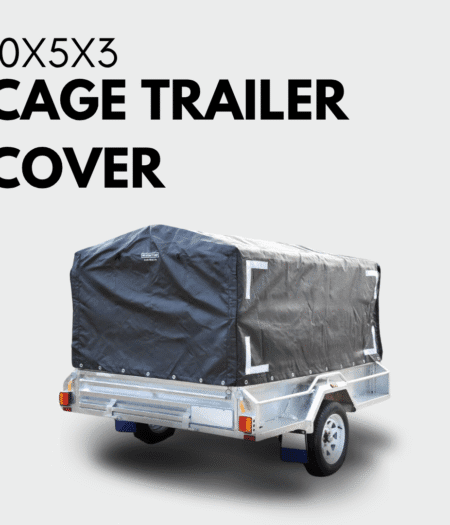 Rugged 10x5x3 Canopy Trailer Cover + Support Bar Structure - Premium Bundle