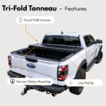 Heavy-Duty Aluminium Tri-Fold Hard Tonneau Cover — Ford Ranger Next-Gen 2022+ Dual Cab - Image 4