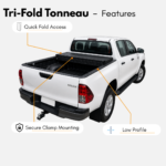 Heavy-Duty Aluminium Tri-Fold Hard Tonneau Cover — Toyota Hilux N80 2015+ Dual Cab - Image 4