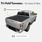 Heavy-Duty Aluminium Tri-Fold Hard Tonneau Cover — Isuzu D-Max RG 2020+ Dual Cab - Image 3
