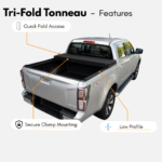 Heavy-Duty Aluminium Tri-Fold Hard Tonneau Cover — Isuzu D-Max RG 2020+ Dual Cab - Image 4